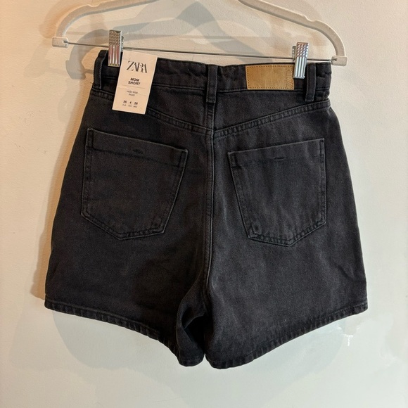 ZARA Sz 4 Button Fly Denim Longer Inseam High Rise Mom Jeans Shorts NEW WITH TAG - Picture 6 of 10